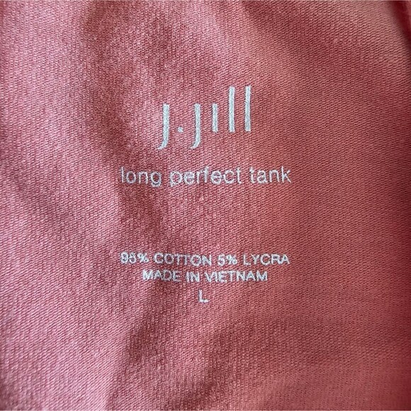 J. Jill Long Perfect Tank Coral Sz L Sleeveless Stretch Cotton Blend Minimalist - Picture 4 of 9